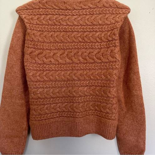 BLANK NYC NWT  Horizontal Cable Crewneck Sweater in Cry Me a River/Rust Size Large