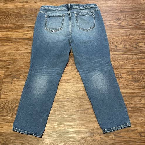 Torrid Feel The Fit Cropped High Rise Jeans Factory Whiskering Distressing 16R