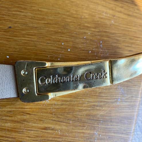 Coldwater Creek Women’s Boho Southwestern belt with gold hammered buckle size small