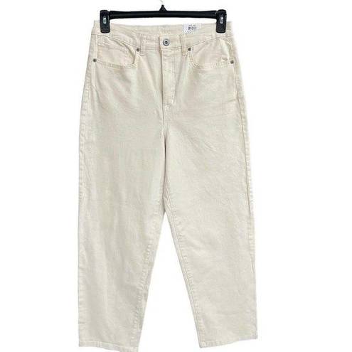 Style & Co  SZ 10 Straight Leg Mom Jeans High-Rise Stretch Pockets Zip-Fly Beige