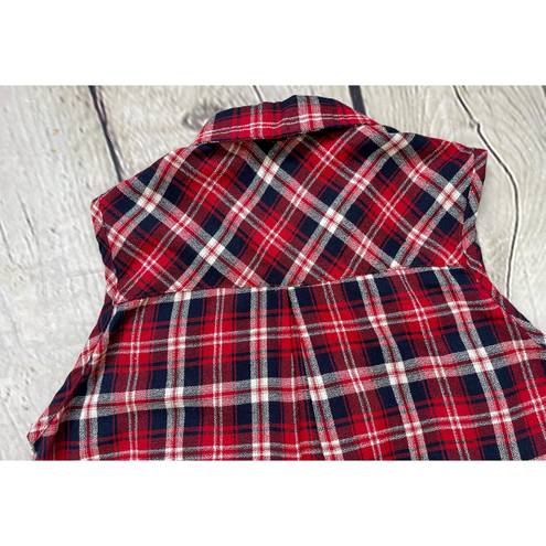 Sans Souci Red Plaid Shirtdress