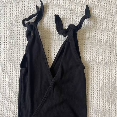 Wilfred Free Wilfred Aritzia Neva Black Bodysuit Size XXS Tie Straps