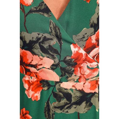 Lulus Floral Flirtation Dark Green Floral Print Wrap Maxi Dress XS - $50  New With Tags - From K