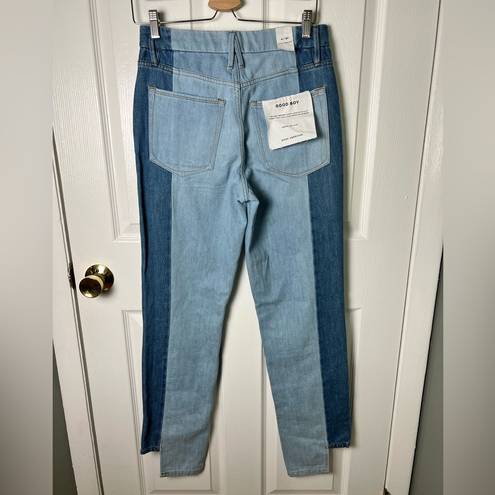 Good American  Good Boy Two Tone High-Rise Straight Boyfriend Jeans 4 / 27