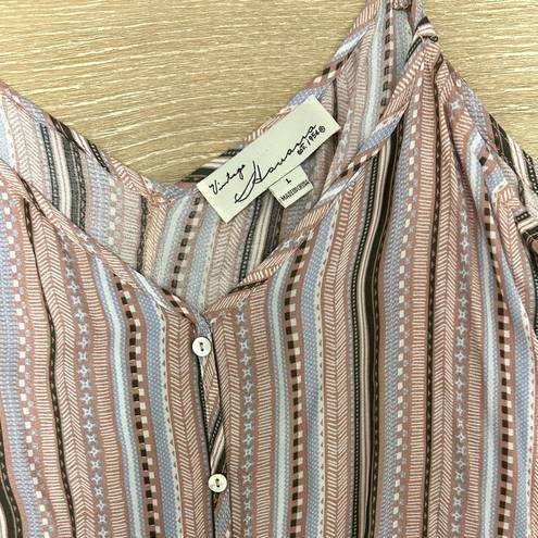 Vintage Havana  Santorini Striped Button Down Knotted Cami Top Size Large