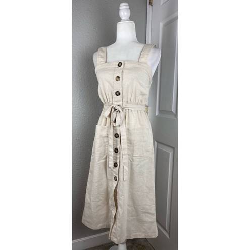 Timing Linen Blend Button Down Dress