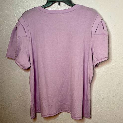 Skinny Girl  Soft Stretchy Purple Puff Sleeve Tee Size 2X New!