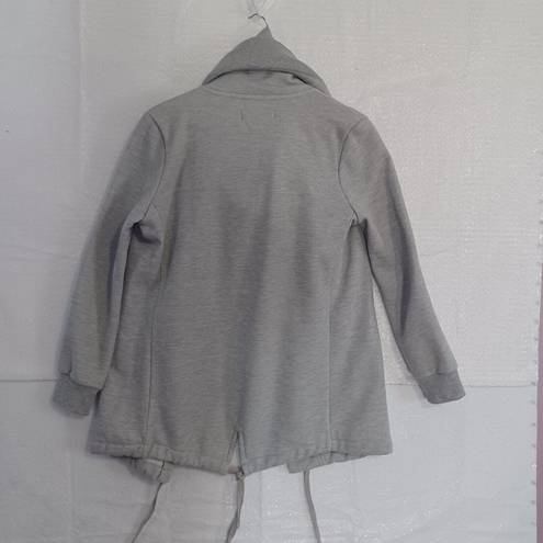 BLANK NYC  Women's XS Salt and Pepper Open Convertible Collar Sweatshirt Jacket