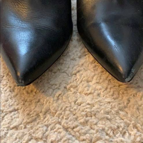 Marciano  leather booties with gold heel accent 8.5