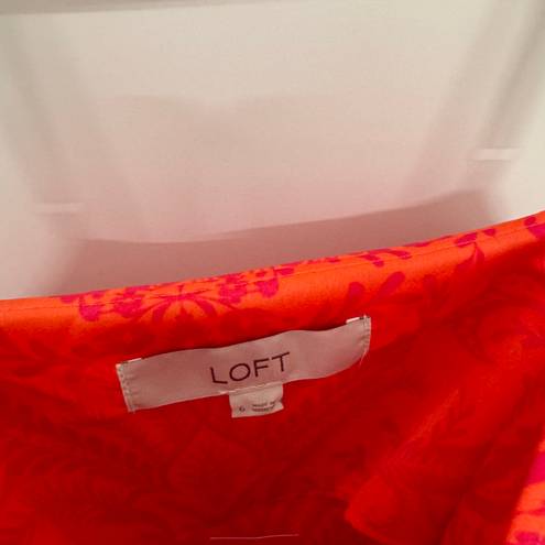 The Loft NWT Paradise Peach Floral Slip Dress 