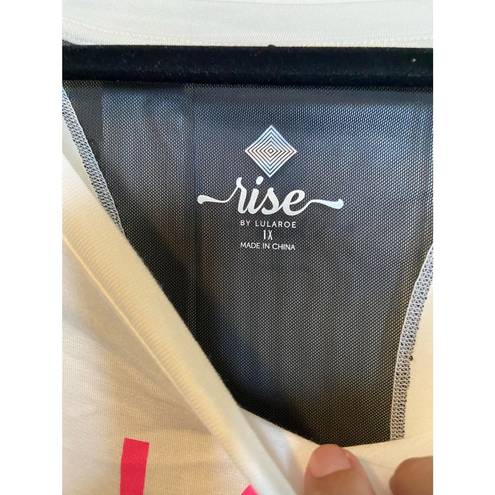 LuLaRoe  Womens Top Size 1X Rise Strong Tank Love Sport Cream Pink Neon NEW