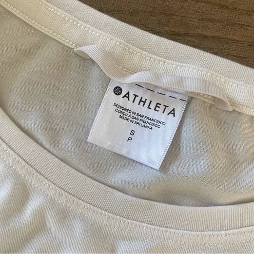 Athleta  cream air out cinch tee shirt back cutout