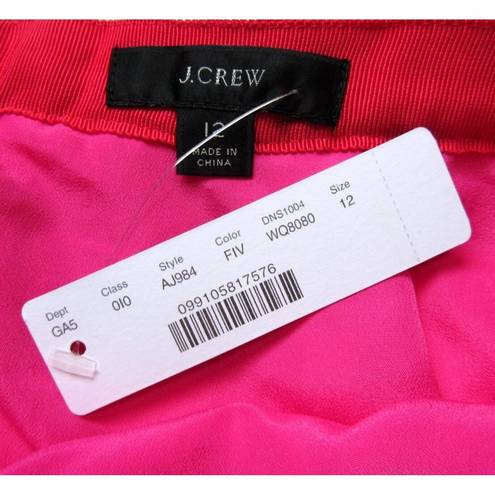 J.Crew NWT  Pleated A-Line Midi in Fuchsia Ivory Peekaboo Stripe Skirt 12