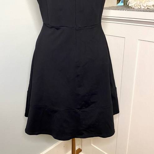 Cynthia Rowley  Black V Neck Fit & Flare Dress Large