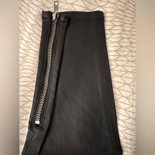 Harper NWT  (Francesca’s) Coated Black Skinny Jeans, zip pockets, ankle zip 10/30