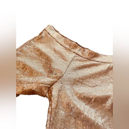 Glitz Avenue Montaigne Bellini Sequins Gold Luxury  Glam Party Flare Pants