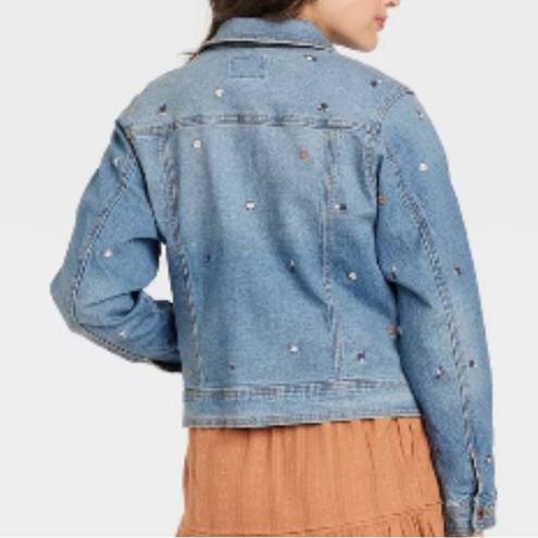 Universal Threads NWT Universal Thread  Jean Jacket with Embroidered Flowers Small