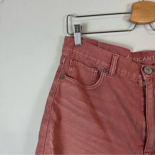 American Eagle AEO | Mauve Pink Distressed Highest Rise Mom Shorts Size 12