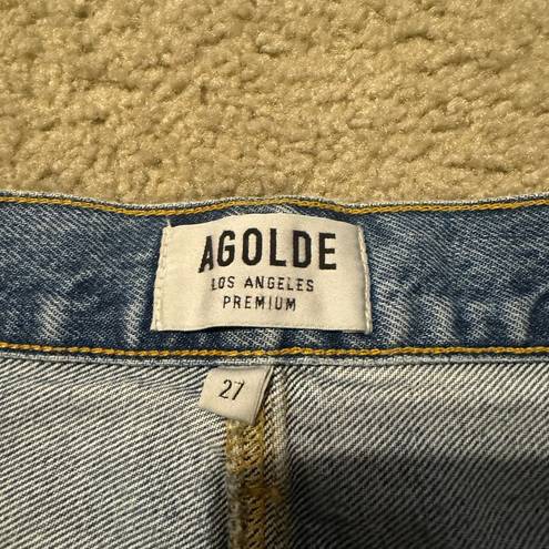 AGOLDE  Quinn high rise medium denim skirt