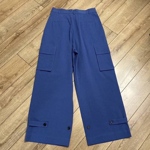 Nordstrom BLOSSOM H COMPANY Pleated Cotton Wide Leg Cargo Trousers -  BLUE