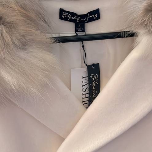 Elizabeth and James  Ivory Fur-Collar Coat