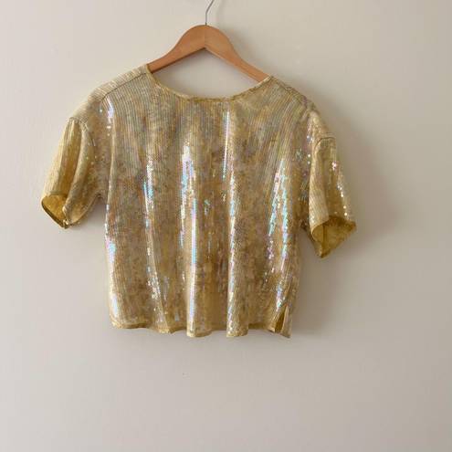 Pilcro ANTHROPOLOGIE  Yellow Sequin Tech Top Size XXS / XS