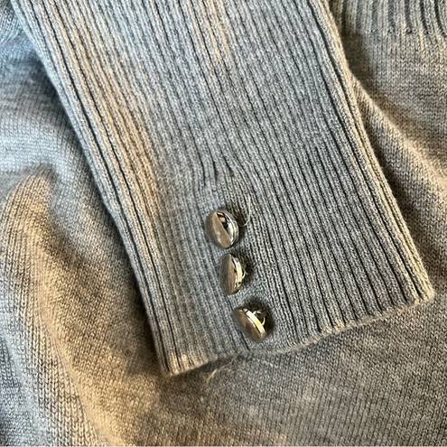 89th and Madison  Gray Open Knit Button Detail Cardigan Size Small EUC