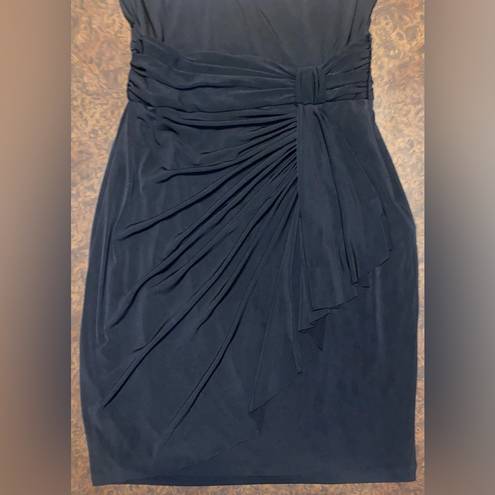 White House | Black Market  Draped Cocktail Dress in Black
 - size 10