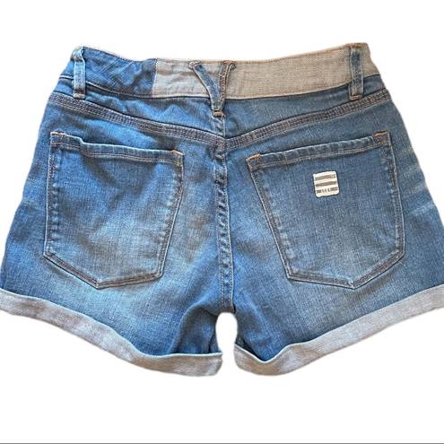 Roxy Denim Shorts Contrast Waistband Zip Fly EUC