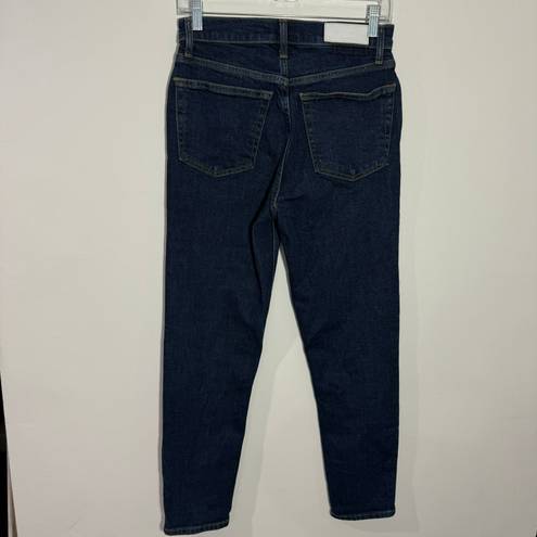 RE/DONE 90s High Rise Ankle Crop Jean In Dark Rinse Size 26