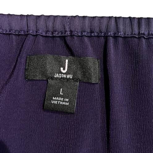 Jason Wu NEW  Matte Satin Tiered Skirt in Purple, Size L New Original Packaging