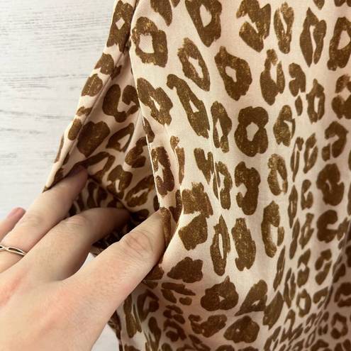 Pilcro  Leopard Print Sleeveless Pocket V Neck Dress Size XS