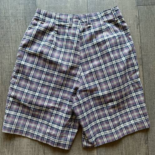Northern Reflections Vintage purple plaid high waisted shorts size 24
