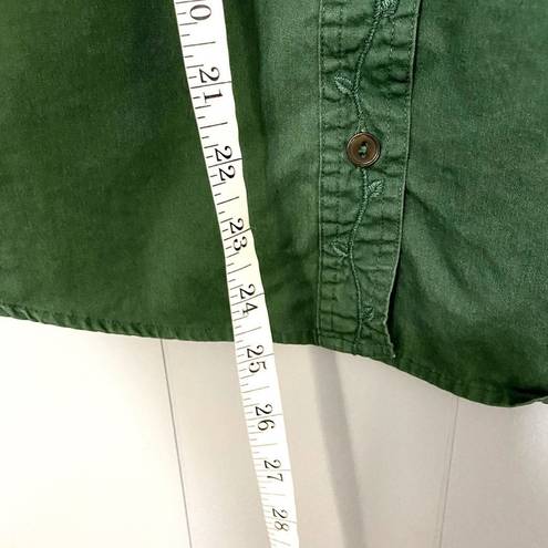 Disney  Vintage Green Tigger Embroidered Cotton Relaxed Button-down Shirt S