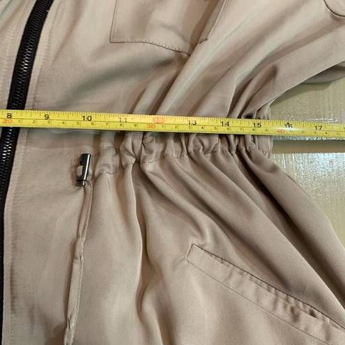 Torrid  Utility Jacket Tan Twill Cinched Tie Waist 4-Pocket Thigh Length Wmn Sz 1