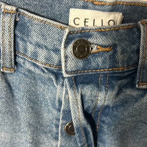 Cello  Light-Washed Distressed Raw Hem Jeans size 3