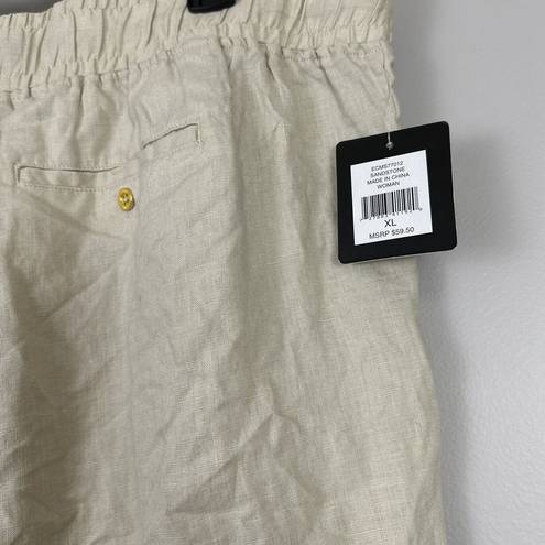 Krass&co  Ellen Tracy Womens Size XL Sandstone Linen Drawstring Shorts Pockets