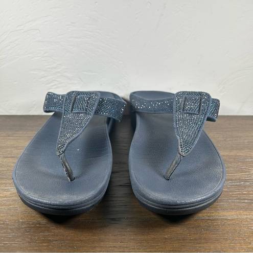 FitFlop  Women's Blue Sparle Lulu Thong Sandals size 8