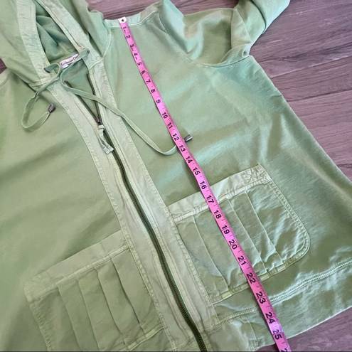 Coldwater Creek  green lightweight rolled sleeve zip up sweatshirt size 1X