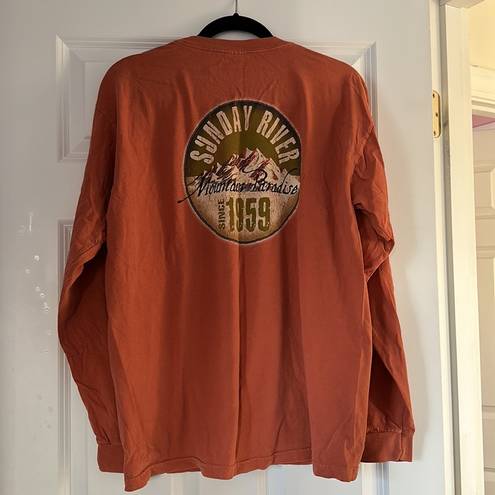 Comfort Colors , size LG, burnt orange Sunday River Mountain T-shirt long sleeve