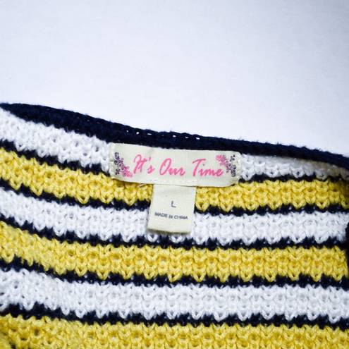 It’s Our Time Yellow, Multi-Colored, Striped, Knit Top