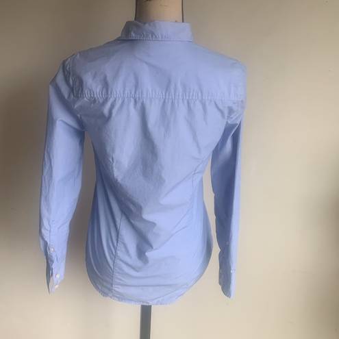 J.Crew  Blue Chambray Button Down Top Sz XS