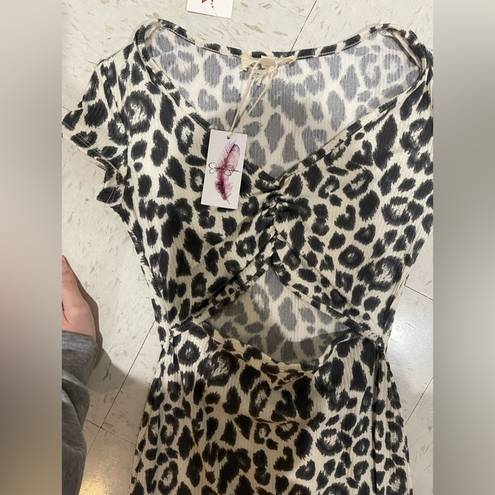 Jessica Simpson Cutout detail Leopard print dress