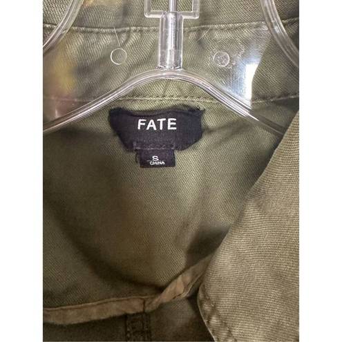 FATE. Women's Sleeveless Cinch Waist Utility Vest Jacket Olive Green Size Small