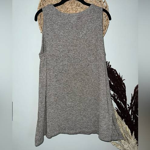 J.Jill  Sz Large Women’s Long 27” Tunic Sleeveless Tank Top Heathered Brown