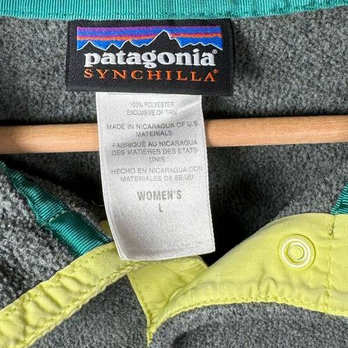 Patagonia  Synchilla Snap Fleece Pullover Sweater Womens Large Two Tone Gray