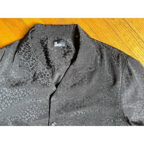 The Kooples  Black Leopard Button-Down Shirt Size Medium
