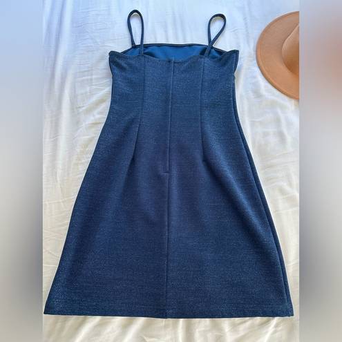 Vintage Blue  sparkle mini Slip dress size small