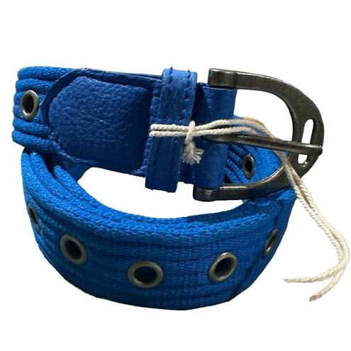 Free People NWT  Avril Grommet Leather Woven Extra-Long Belt in Cobalt Blue