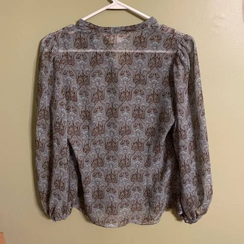 Max Studio 𝅺 Sheer Button Down Blouse Size Medium